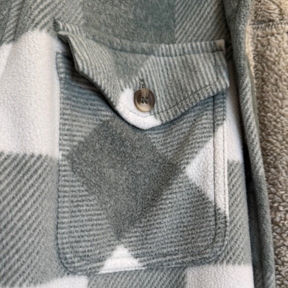 Plaid Sage Green Button Up Jacket Size XL - Picture 6 of 10